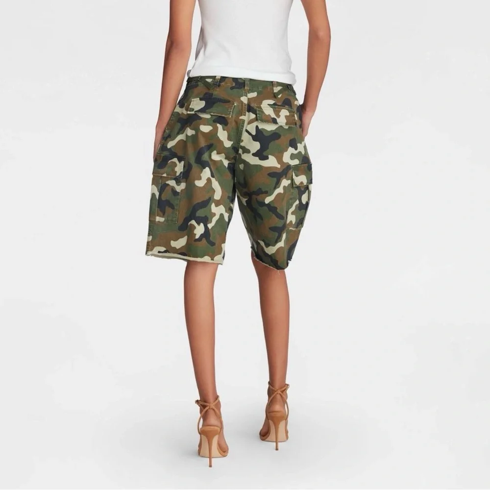 KBB Women's Mid-Rise Cargo Shorts Green Camo XS,S,M,L,XL,XXL,1X,2X,3X,4X - Picture 2 of 8